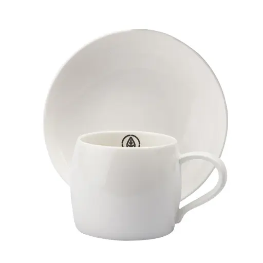 [17794] Dual Tea Cup & Saucer (WHITE)